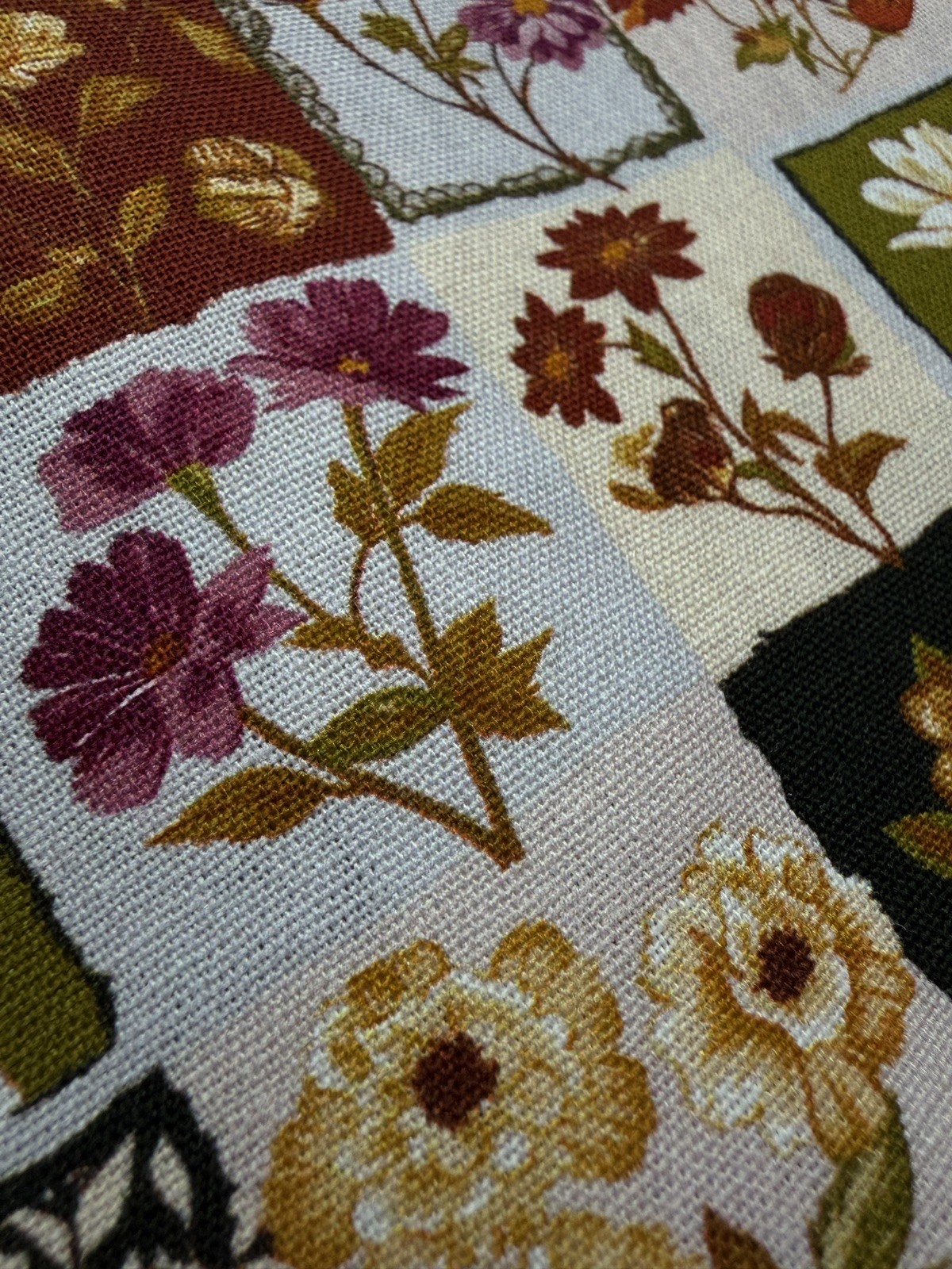 Retro Cotton Patchwork Fabric 1 Yard Quilting Craft – Autumn Floral