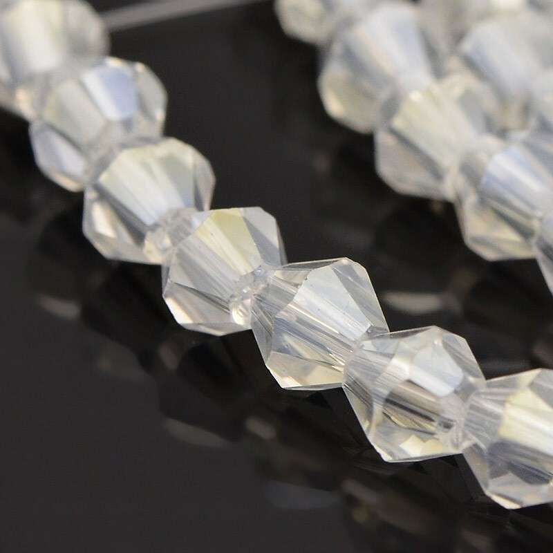 100 Bulk Beads Faceted Bicone Clear AB Wholesale Beads 4mm Lot Cone