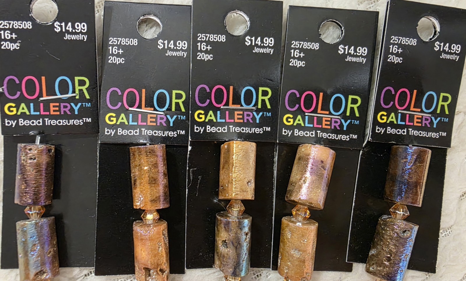 Jewelry Making Beads HUGE NEW LOT 5 Strands Shimmering Agate Tubes Color Gallery