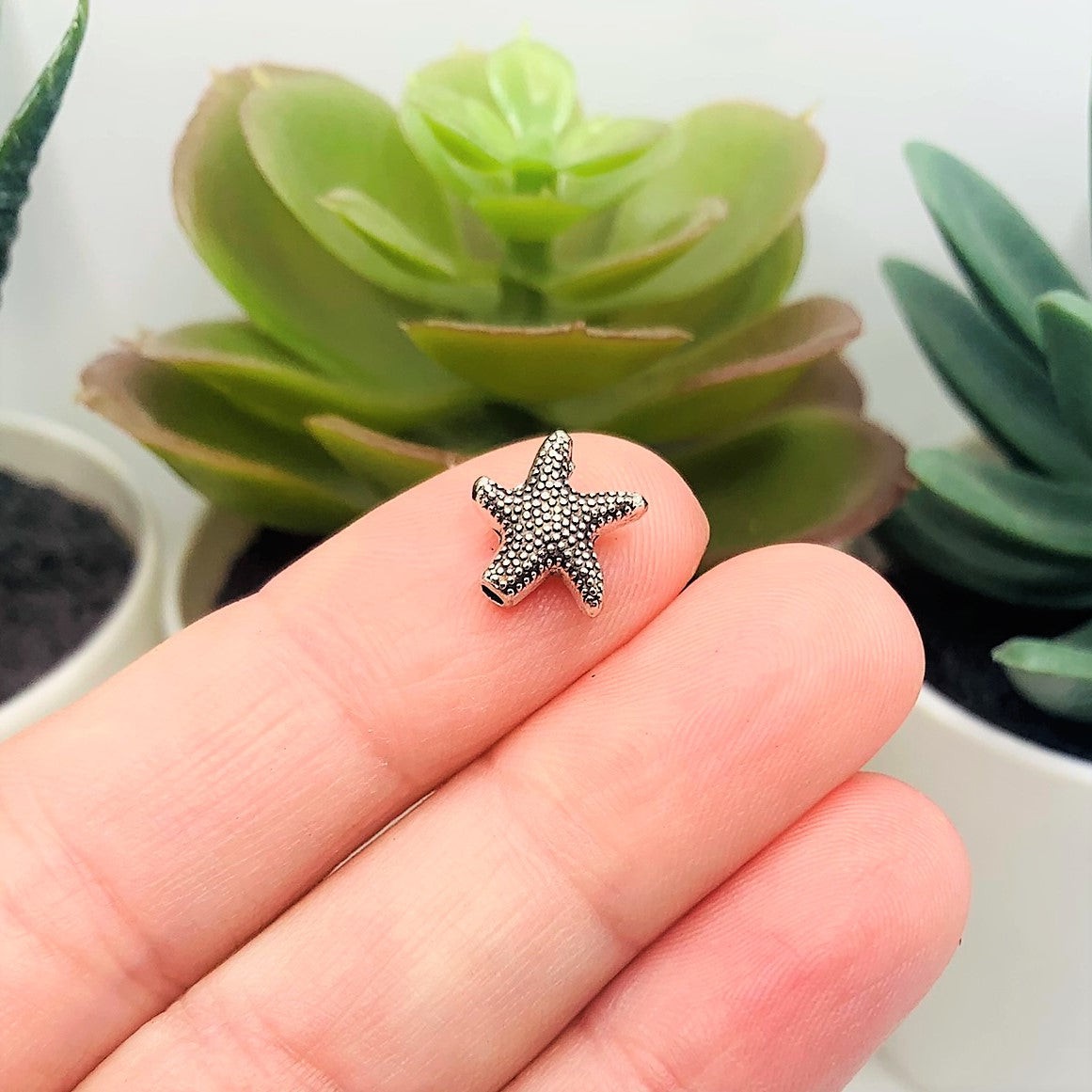 Antique Silver Starfish Spacer Beads, 10x10mm – US Seller