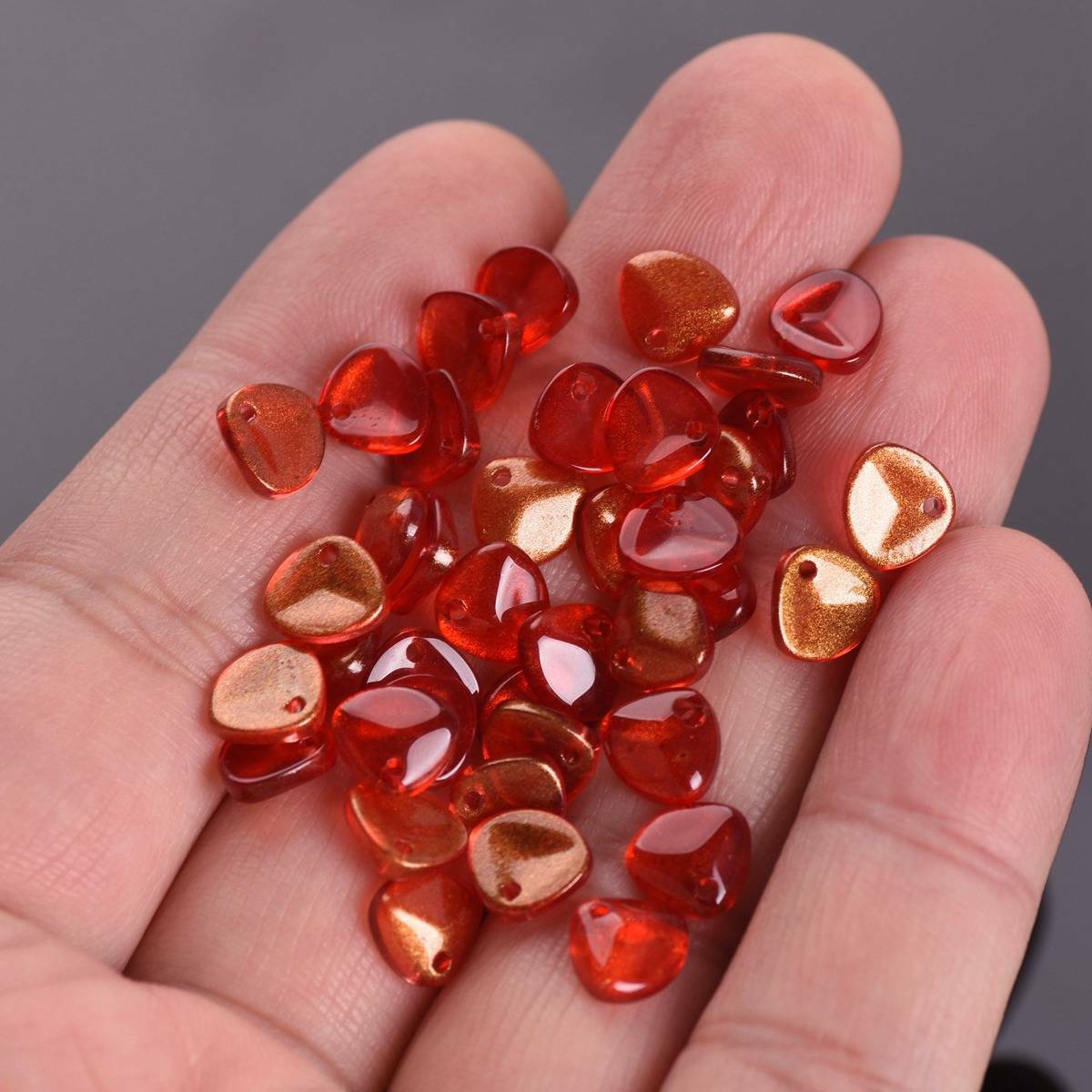 20pcs 8mm Foil Crystal Glass Petal Loose Pendant Beads lot for Jewellery Making