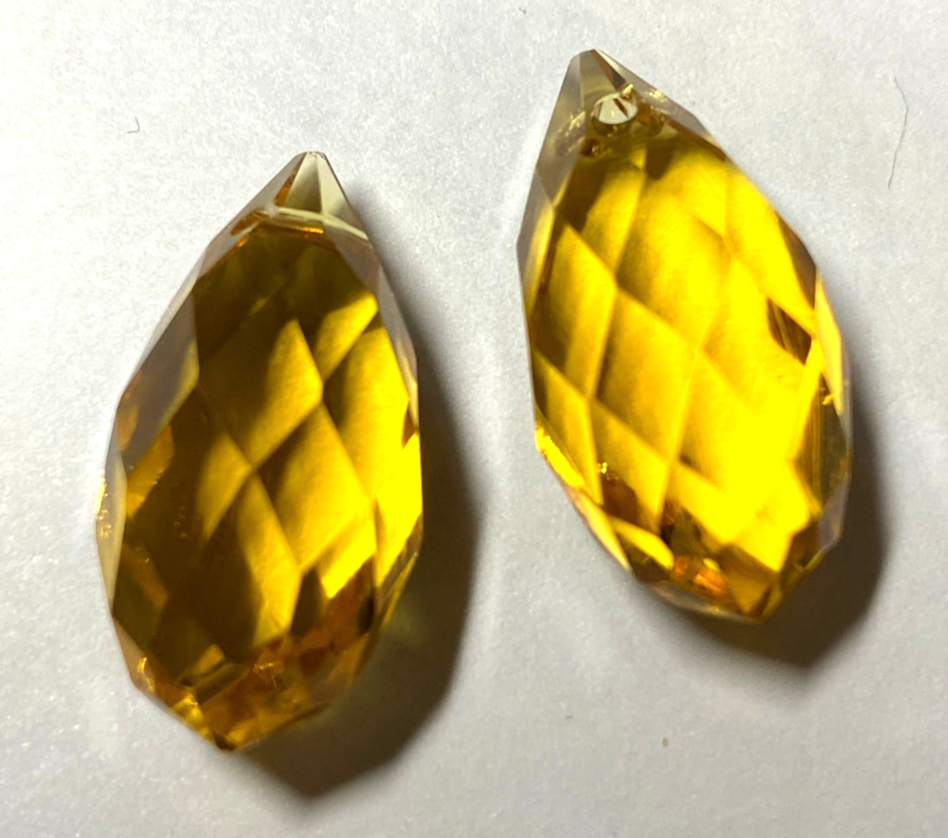 Faceted Briolette Teardrop beads 20mm to 30mm