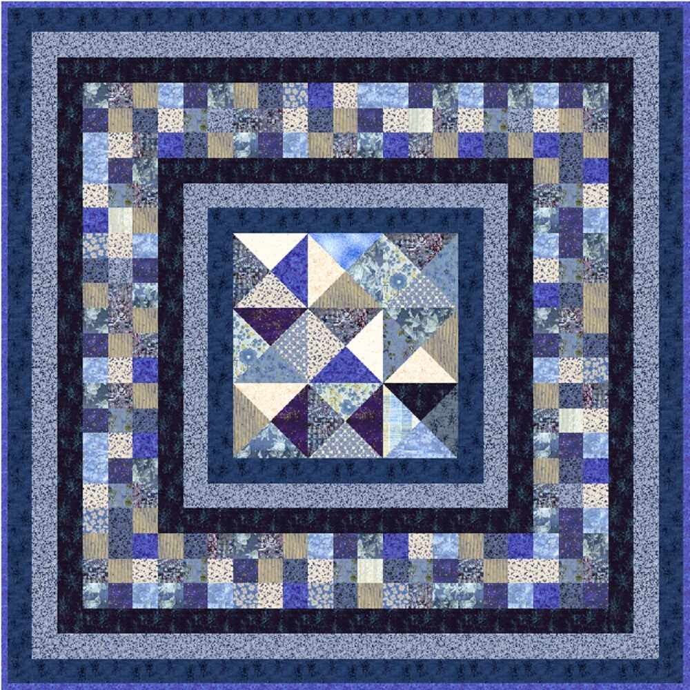 INDIGO BLUES – Pre-cut Quilt Kit -All Sizes -by Quilt-Addicts – USA only