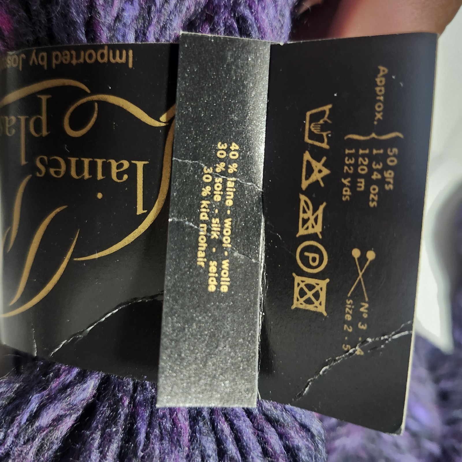 Laines Plassard Royal Wool & Silk & Kid Mohair Yarn 10 Hanks- Purple France