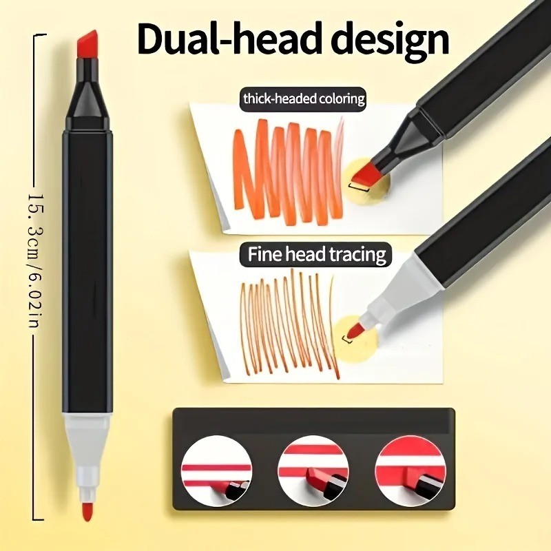 Professional Permanent Sketch Markers – Colored Dual-Head Set for Art Illustrati