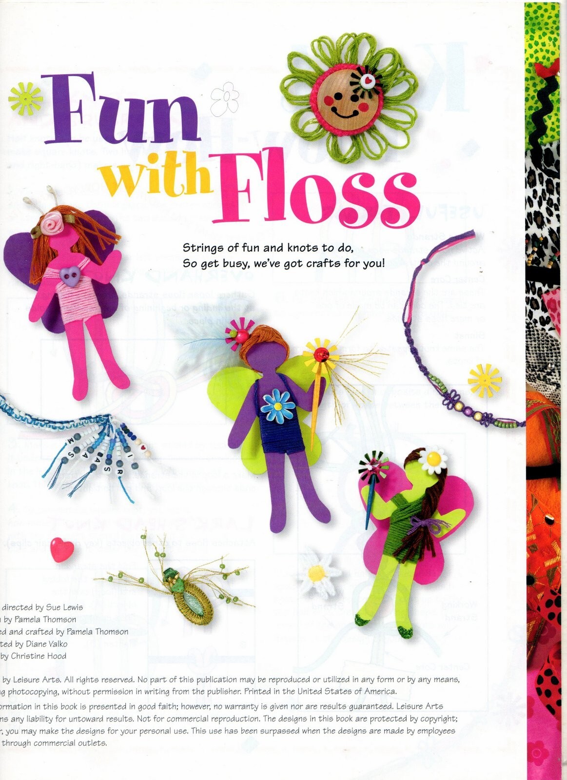 Fun with Floss Imaginative Crafts for Children Ages 8-13 Years Leaflet 1952 NOS