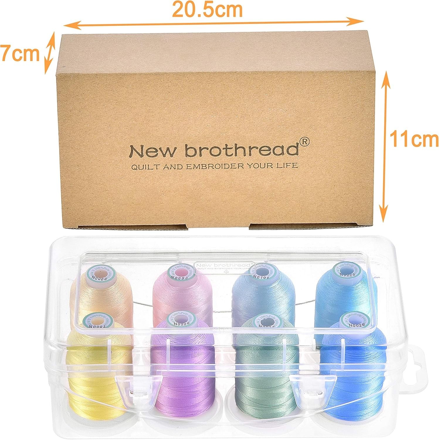 Complete Pastel Color Collection – 8 Snap Spools of Polyester Thread