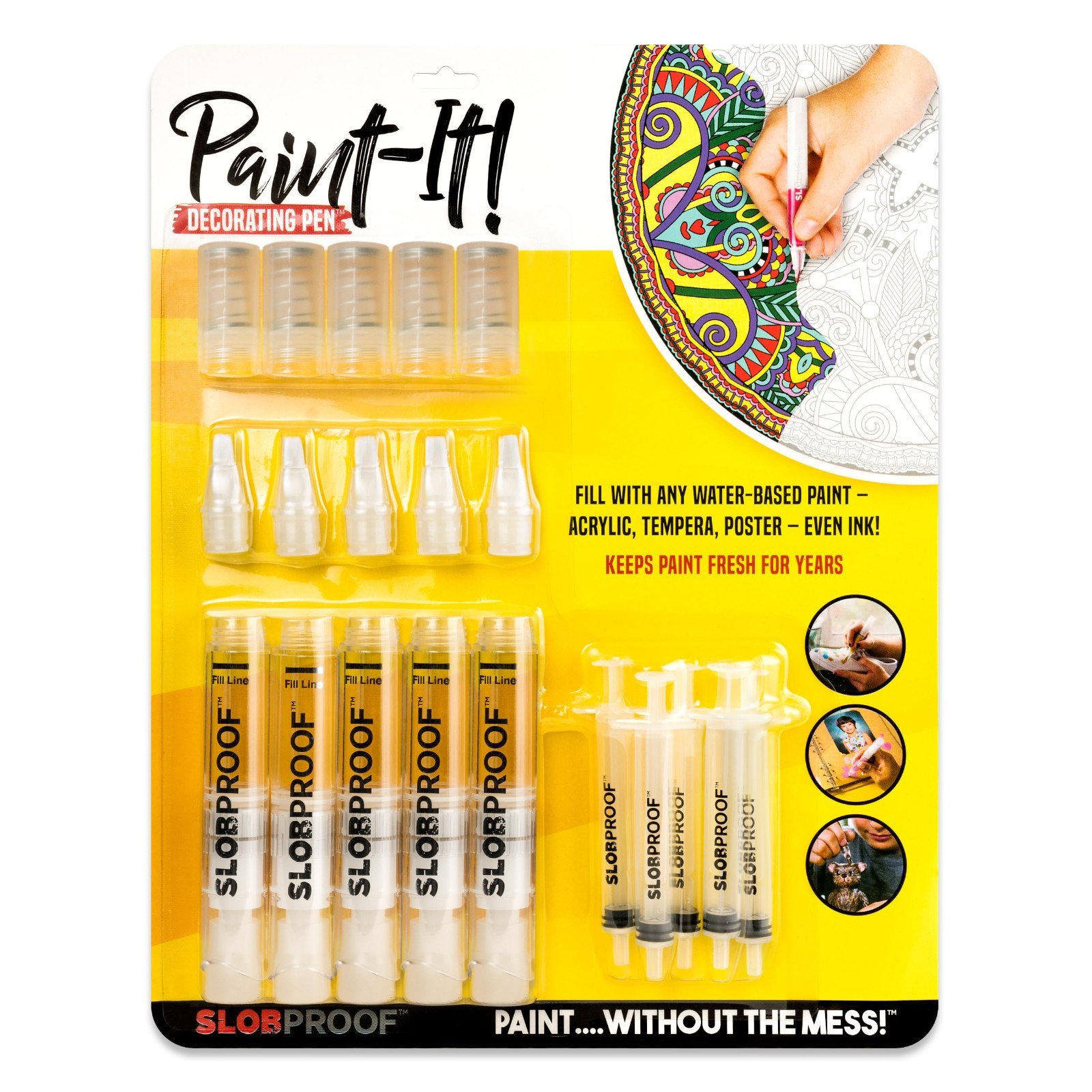 Refillable Fine Tip Decorating Paint Pens – 5 Pack for Crafting, Scrapbooking, W