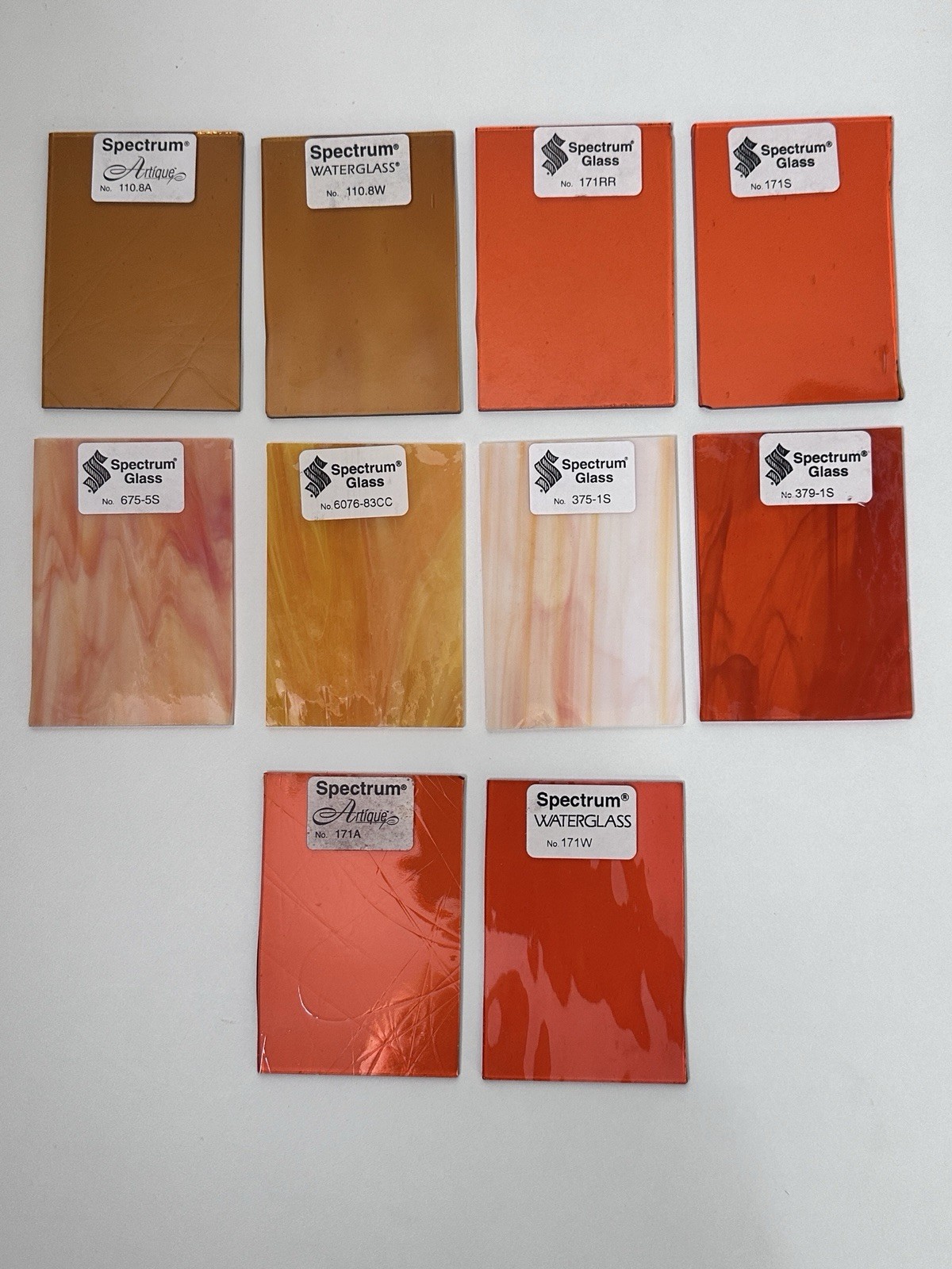 Spectrum Glass Bundle Orange Amber Artique Waterglass Rough Rolled Opal Lot