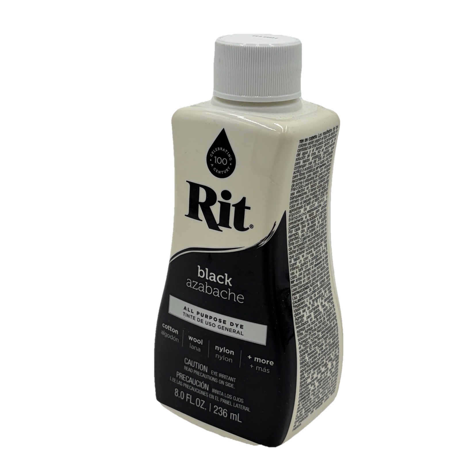 Rit Black Liquid Fabric Dye 8oz Versatile Non Toxic for Clothes and Accessories