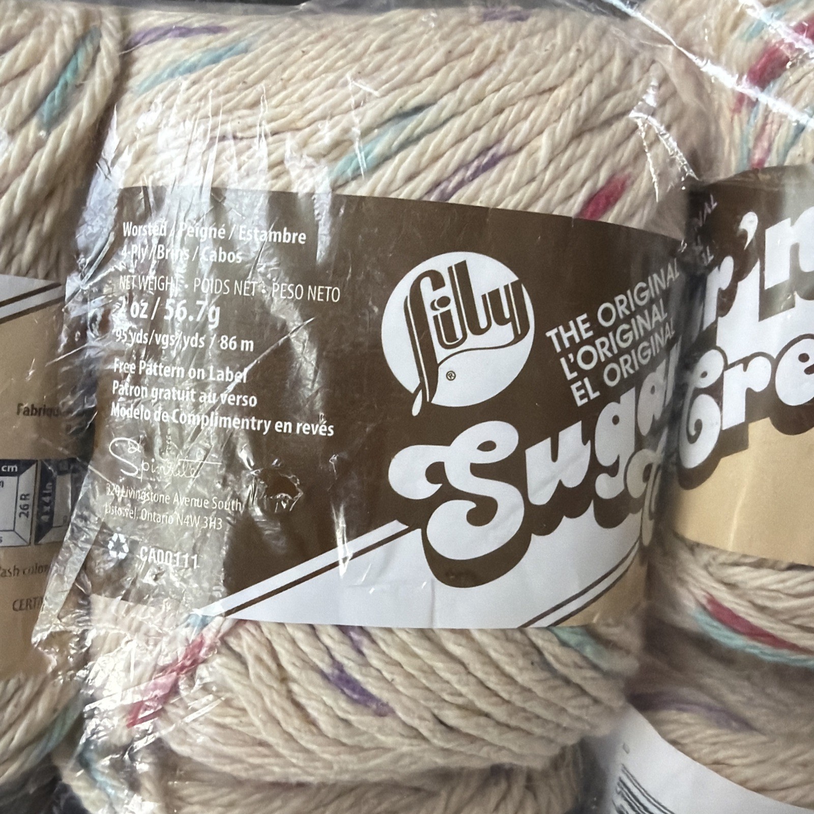 Lily Sugar ‘n Cream Yarn Potpourri Ombre Skein Cotton 2 oz each 4 Ply Lot of 6