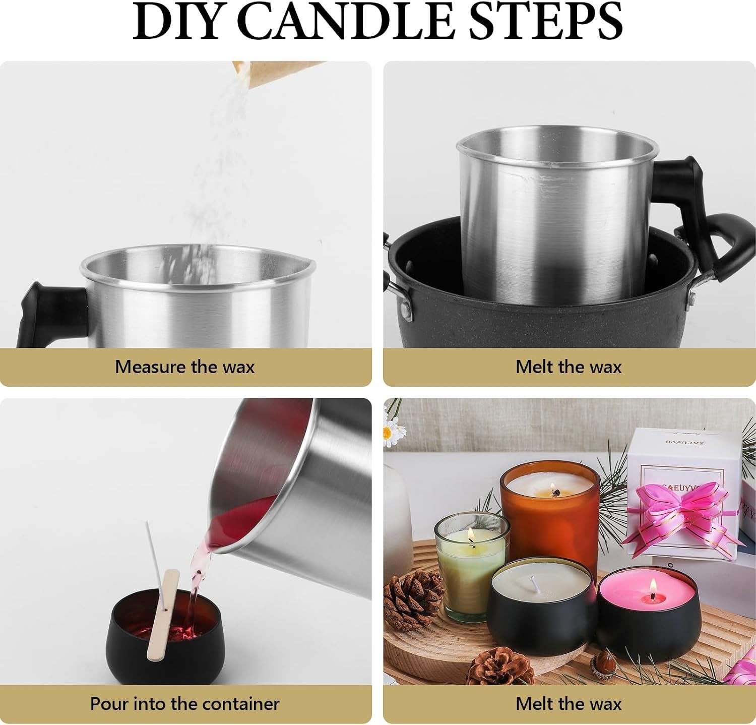 2LB 100% Pure Soy Wax for Candle Making | Natural, No Additives, Kid-Friendly