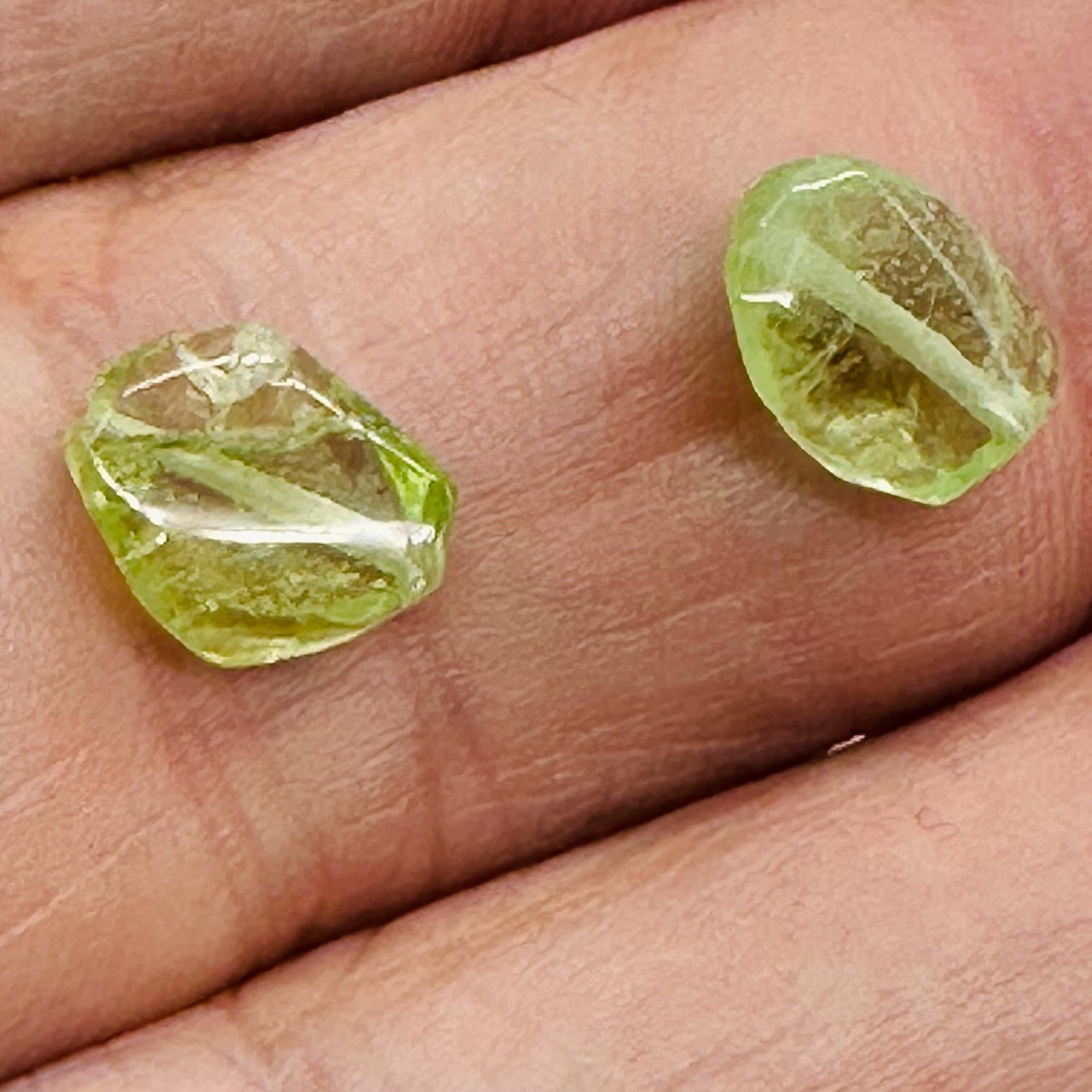 AAA Mint Green Peridot Nugget Pendant Beads | 8×5 to 10x10mm | 2 Beads |
