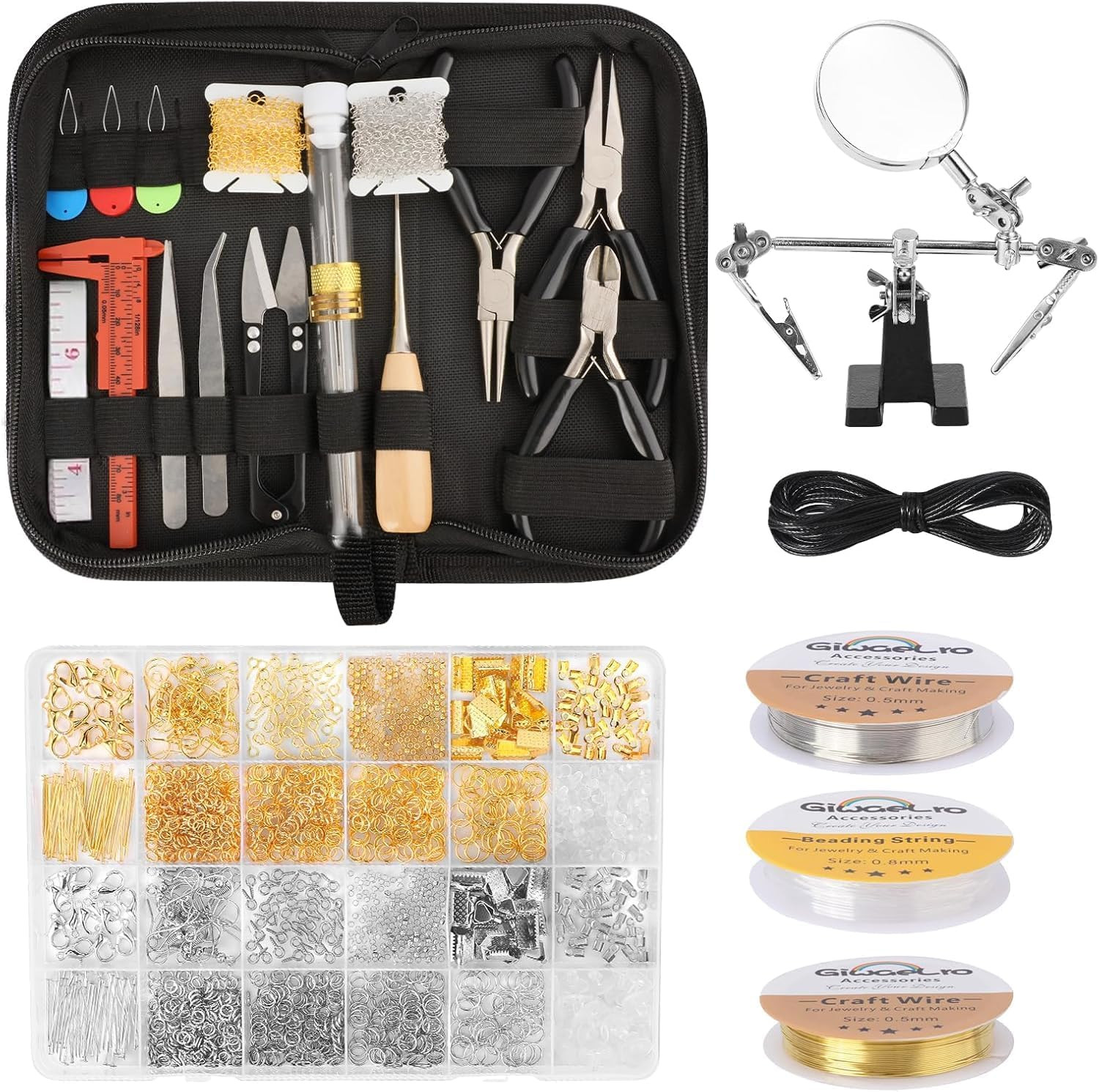 Jewelry Making Kit for Adults, Jewelry Making Supplies with Pliers, Wires, Findi