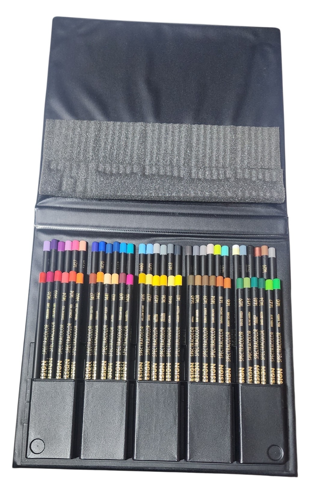 Vintage 60 Piece Design Spectracolor Colored Pencils in Folding Easel Case