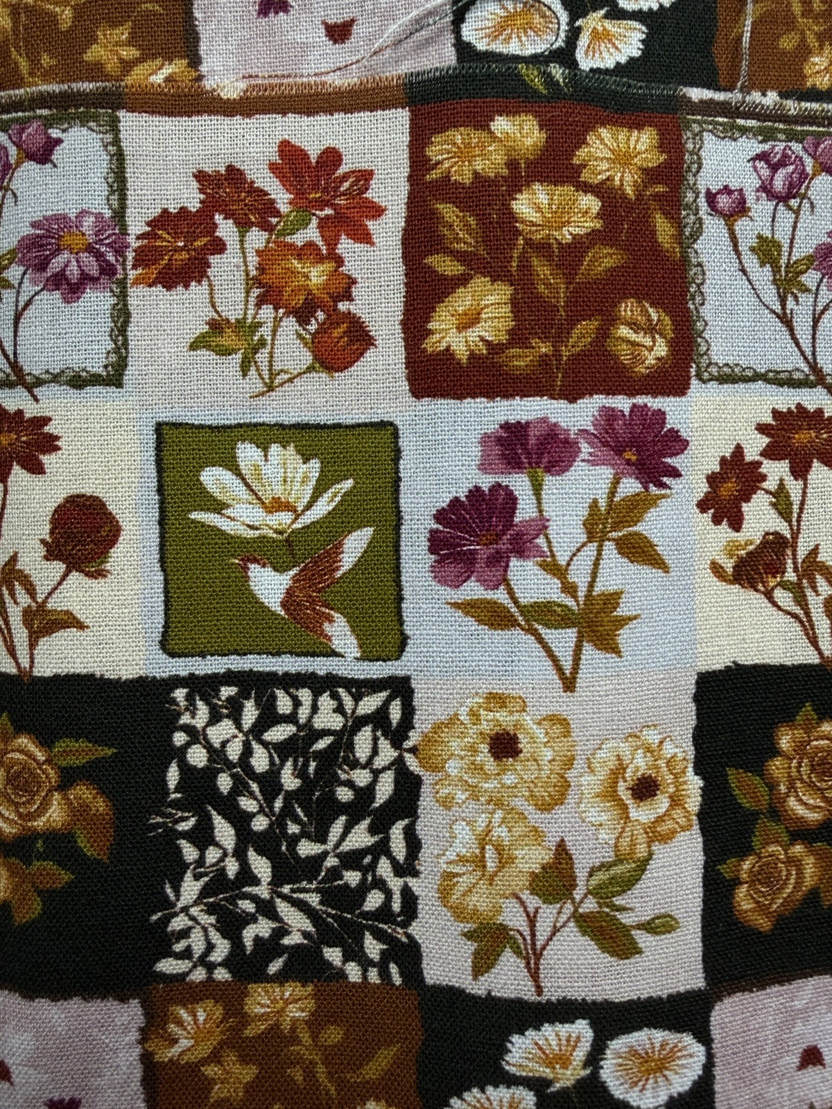Retro Cotton Patchwork Fabric 1 Yard Quilting Craft – Autumn Floral