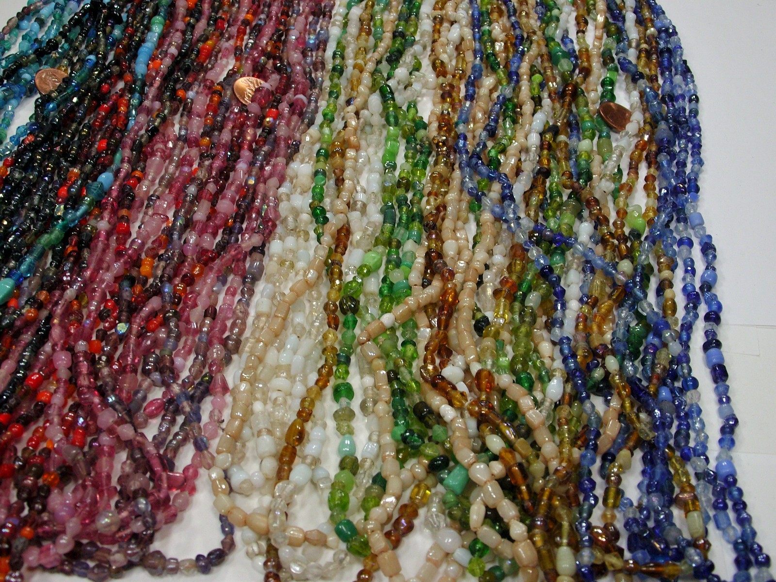 30 Strands 36″ India Handmade Assorted Color Glass Beads Wholesale Bulk (CT-60)