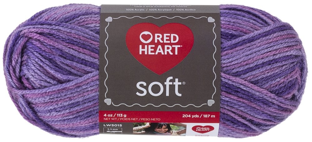 Red Heart Soft Yarn Plummy Color 100% Acrylic 5 oz 256 Yards for Knitting Cro…