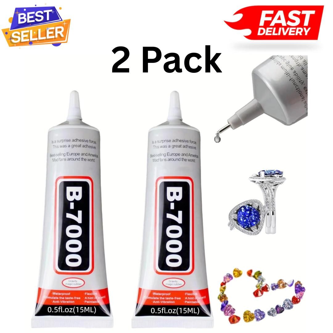 B-7000 Glue 25ml X 2 | Multi-purpose Adhesive for Phone, Jewelry, Wood, Glass
