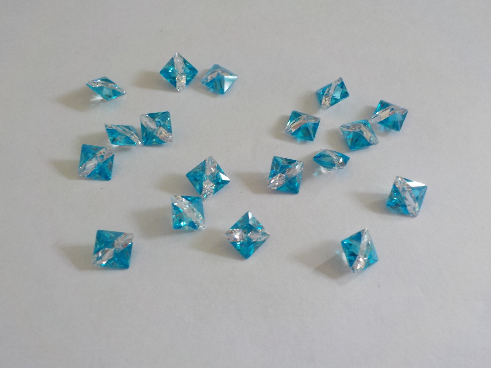 Square 6mm Clear Blue No Hole Stone Cubic Zirconia (12 Loose) Jewelry Making