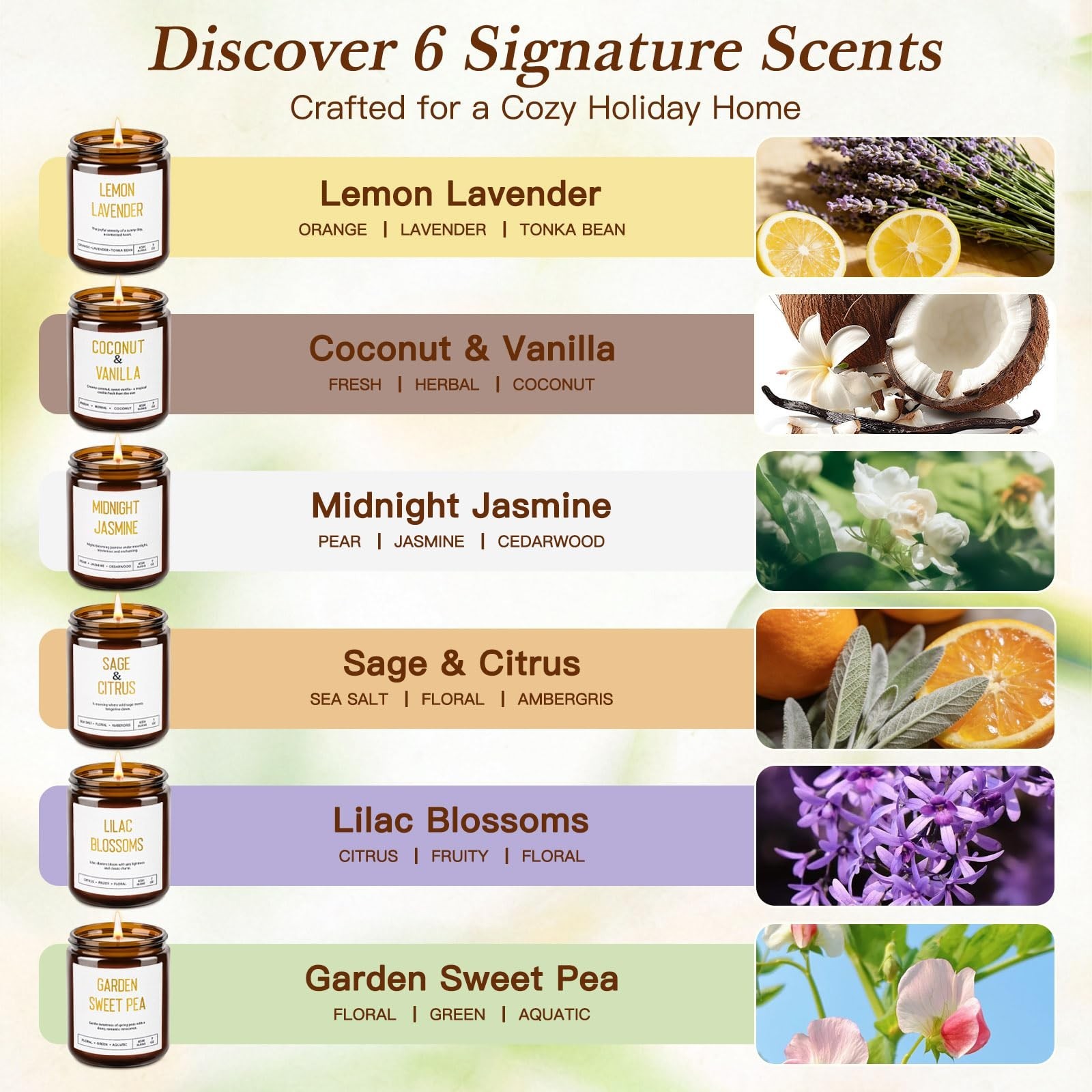 Candles for Home Scented – Soy Candles Non Toxic, 6 Pack Candle Gift Set | 42…