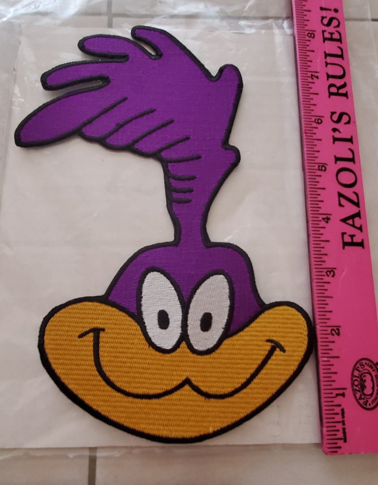 (4) ROAD RUNNER PLYMOUTH SEW-ON/OR GLUE-ON PATCHES 8″X5″/4″X3″/3″ VTG RARE OLD