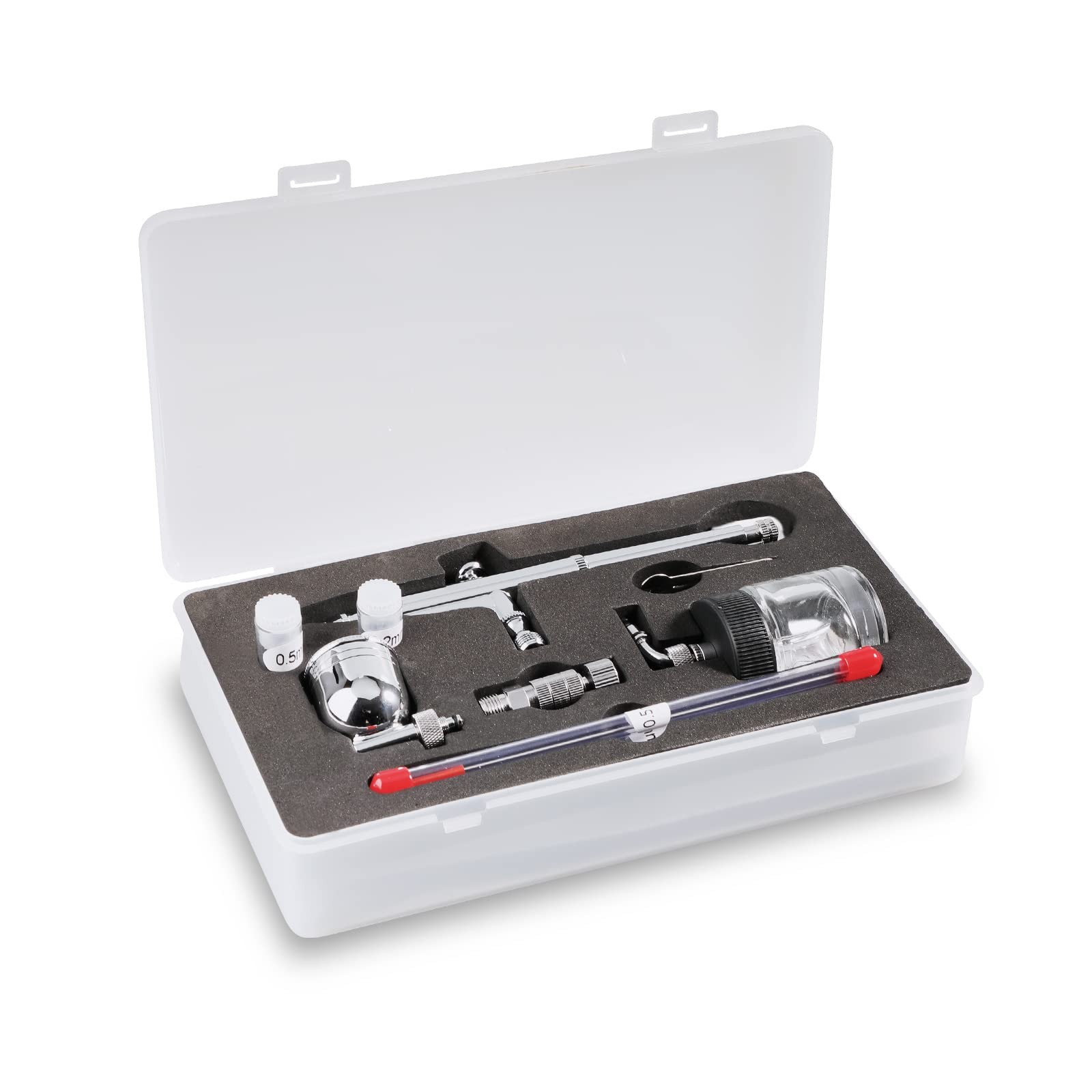 Airbrush Kit 0.3mm Dual-Action Side Feed Airbrush with a 1/3 oz. Gravity Flui…