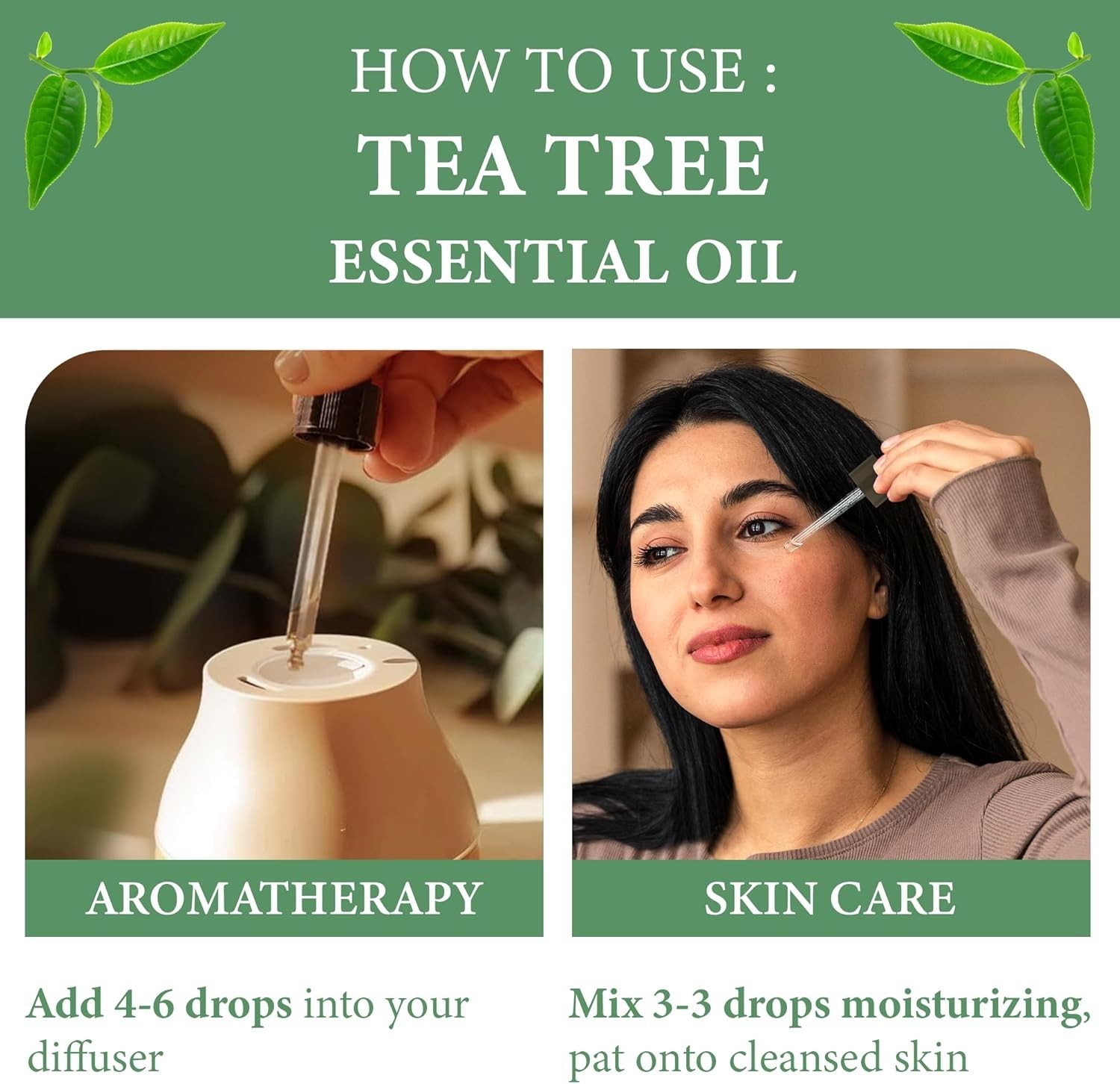 Tea Tree Essential Oil | Premium Grade Essential Massage Oils 4 Fl Oz (120 ml)