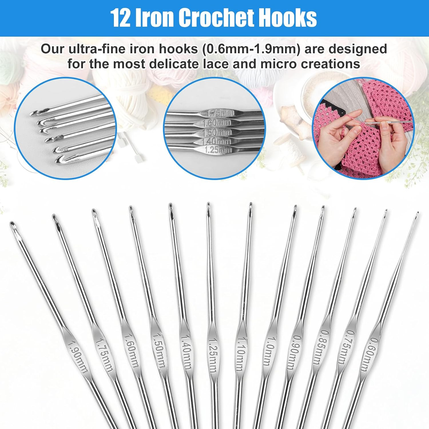 Crochet Hooks Set, 54 Pack Crochet Needles Set Crochet Kits for Beginners, Ergon