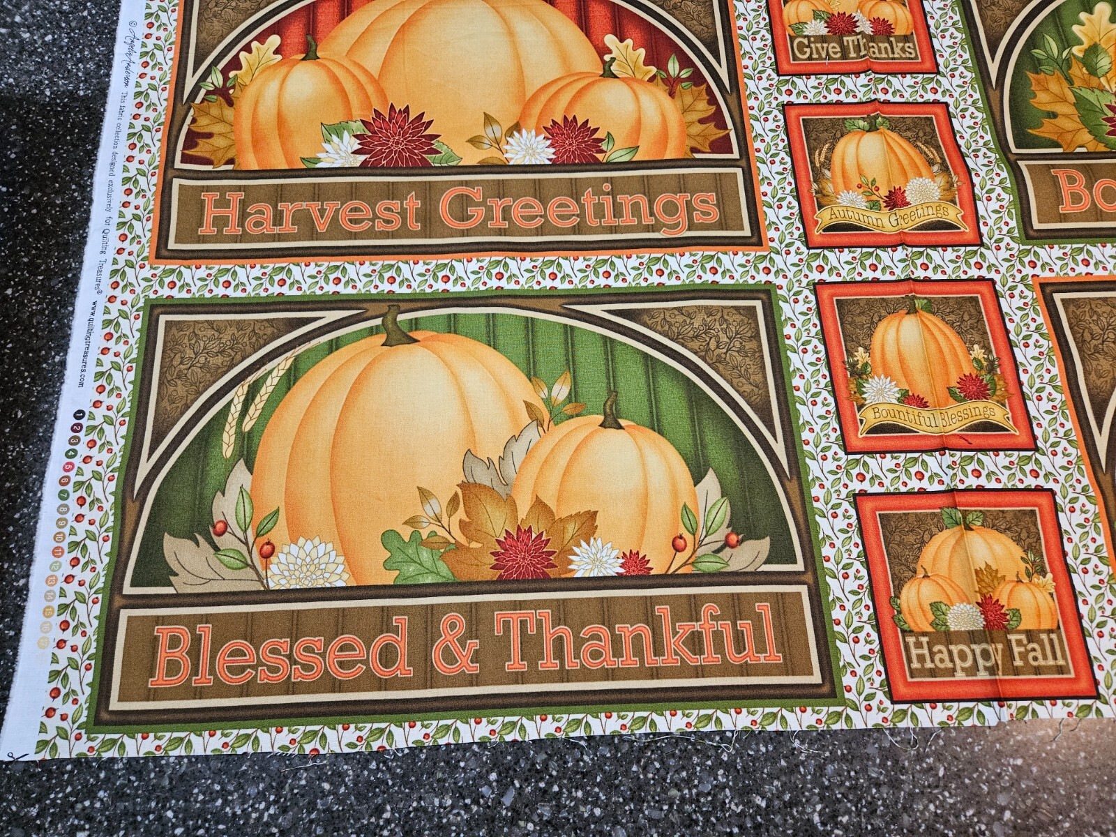 Harvest Greetings Panel 23×42 Angela Anderson Quilting Treasures Placemat