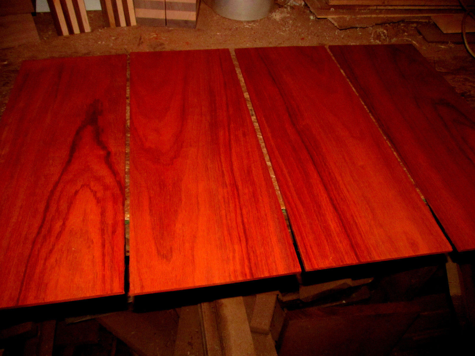 PACKAGES OF THIN PREMIUM KILN DRIED, SANDED EXOTIC PADAUK LUMBER WOOD