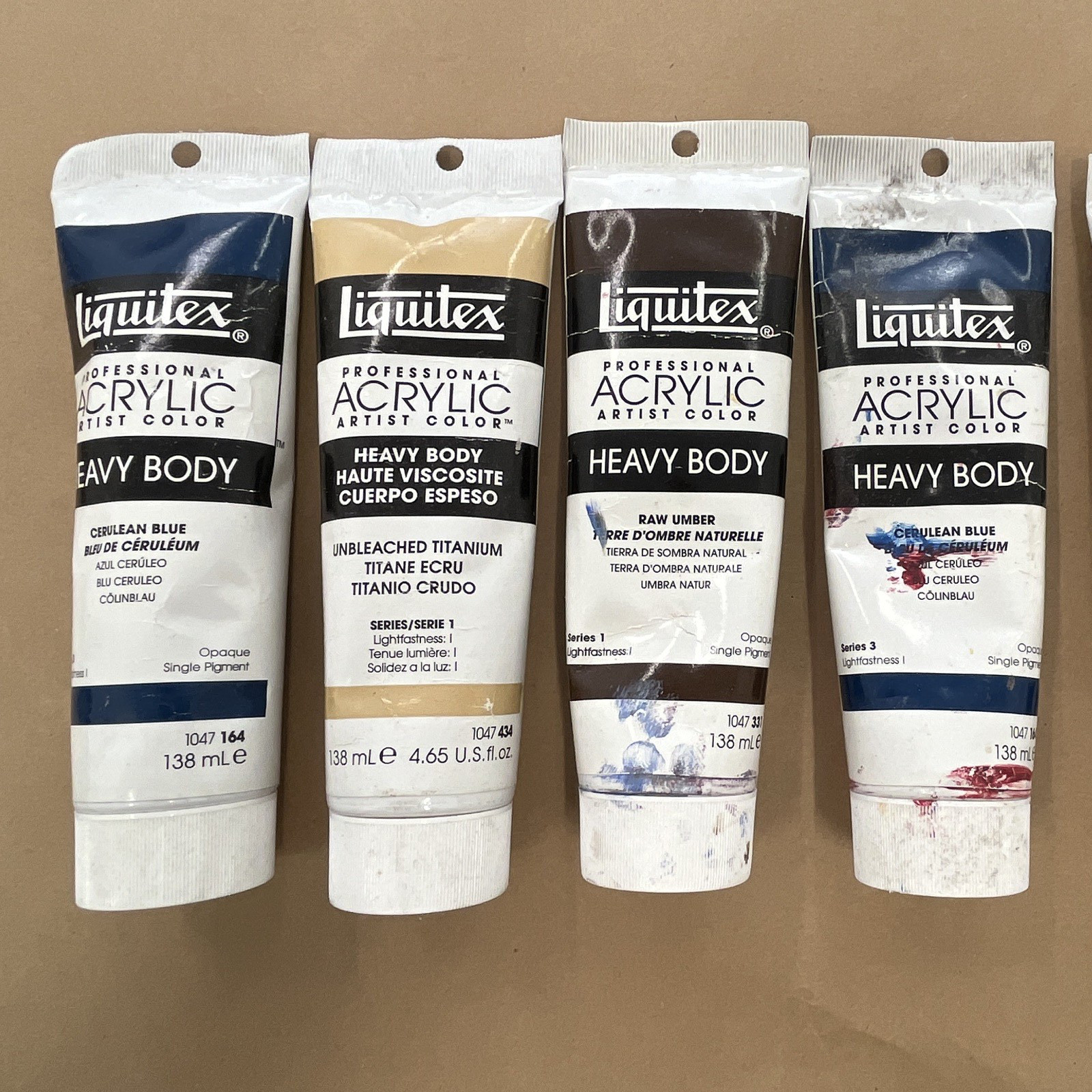 Oil And Acrylic Paint Tubes, Various Colors, Liquitex; Golden; Gamblin.