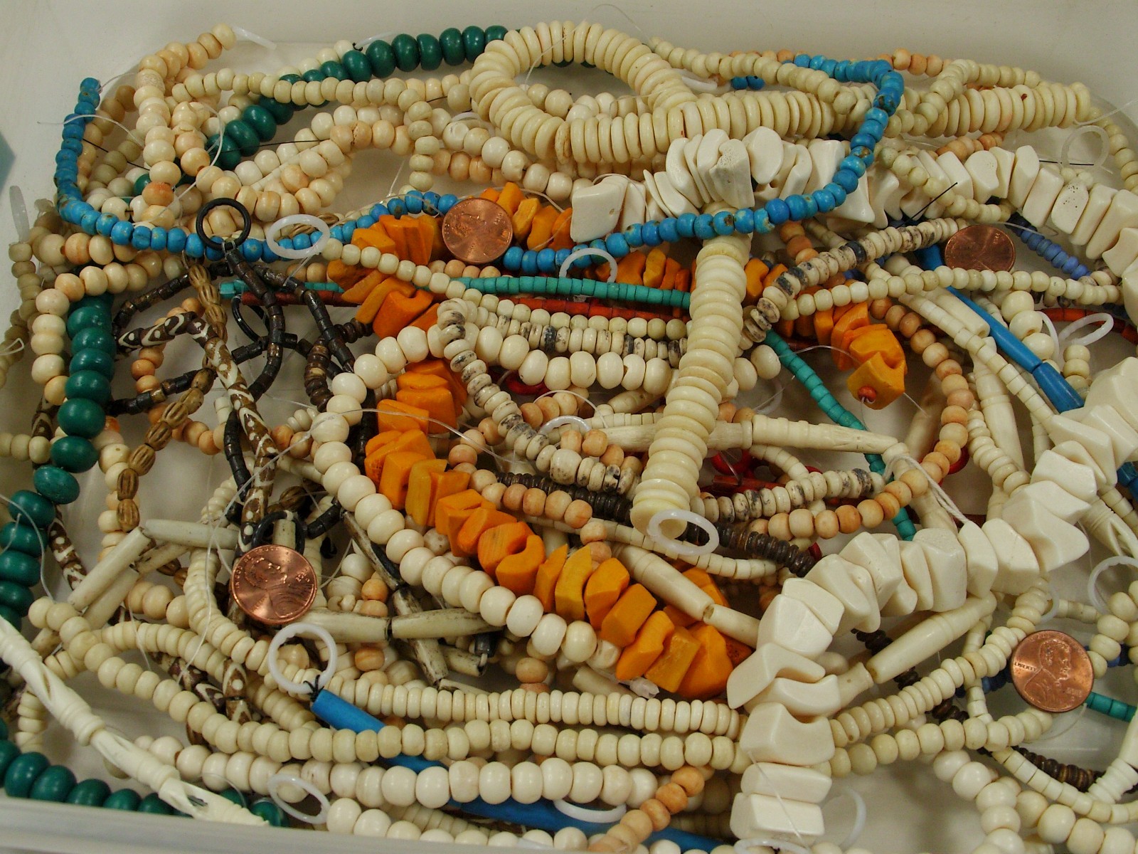 2 Pounds Assorted Shapes and Sizes India Water Buffalo Bone Beads Bulk (KRD-4) ⭐