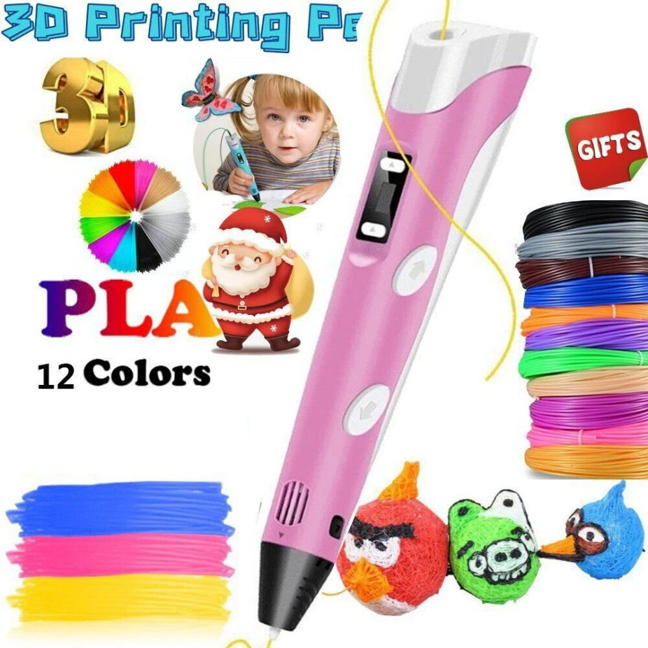 3D Printing Pen Set 3D Drawing Pen with Led Display 3 Color Filament Kid Gift