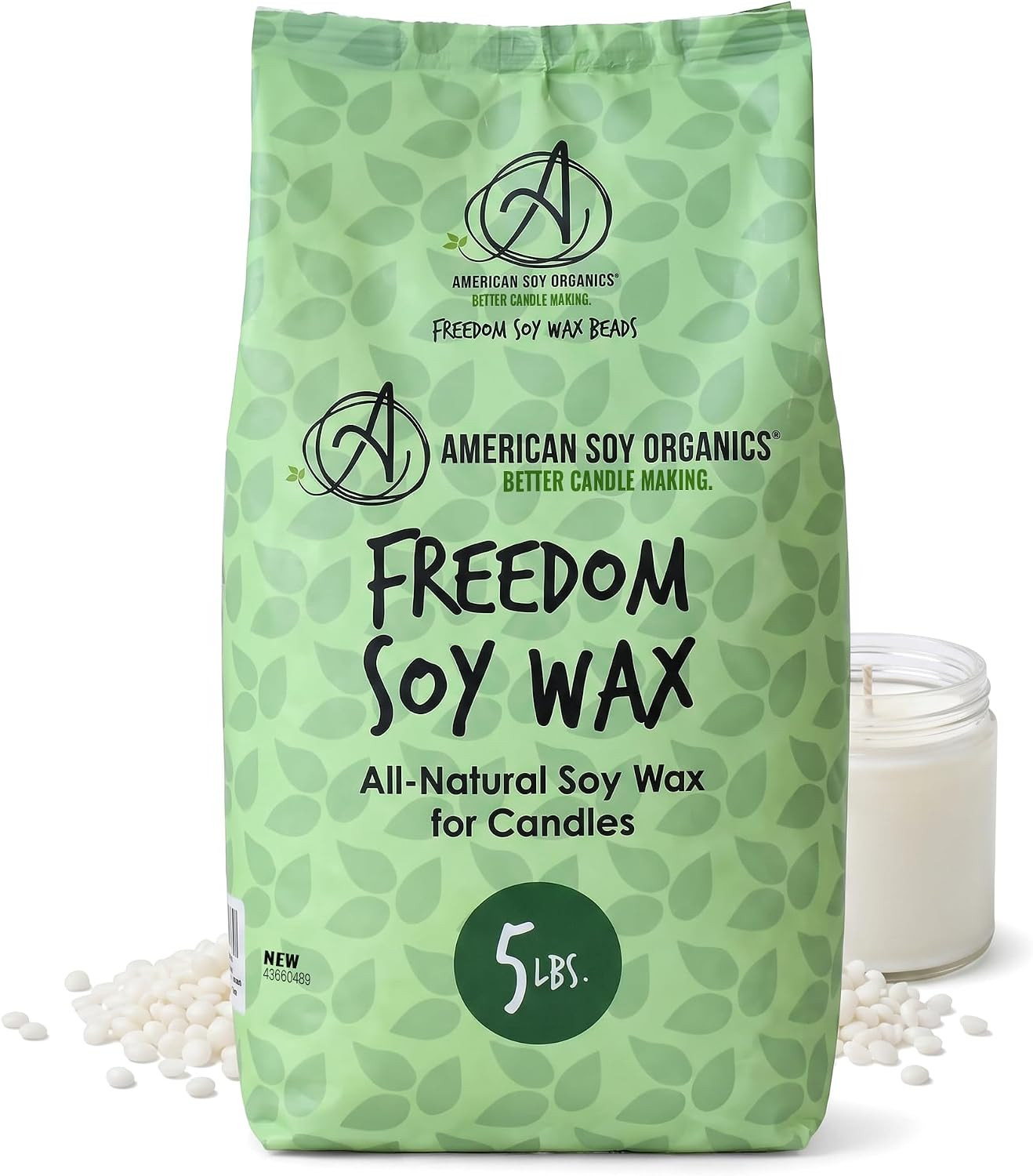 Freedom Soy Wax Beads 5 Lbs Candle Making Wax Paraffin Free DIY Supplies