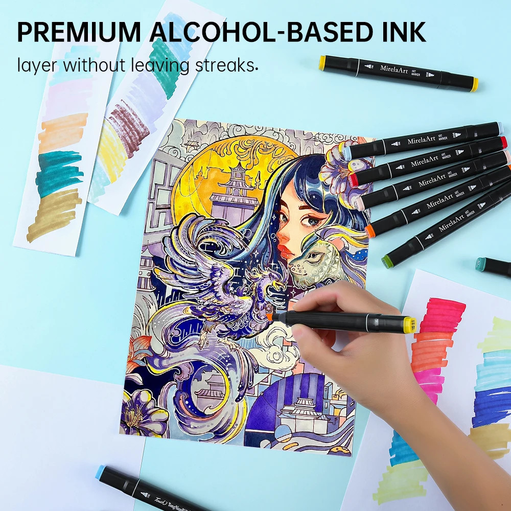 Alcohol Drawing Markers Dual Tip Permanent Art Sketch Set 40-274 Colors