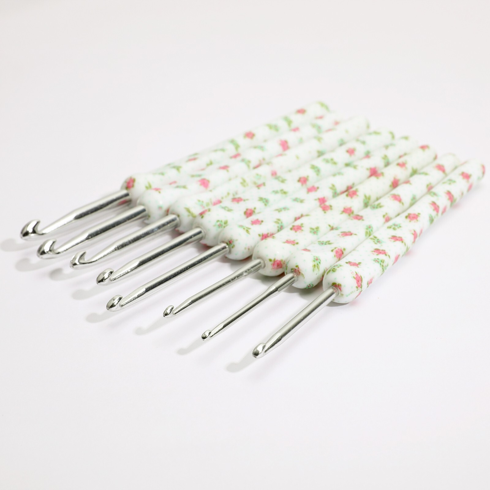 8PCS Knitting Needles Set Ergonomic Grip Crochet Hook Soft Handle Home