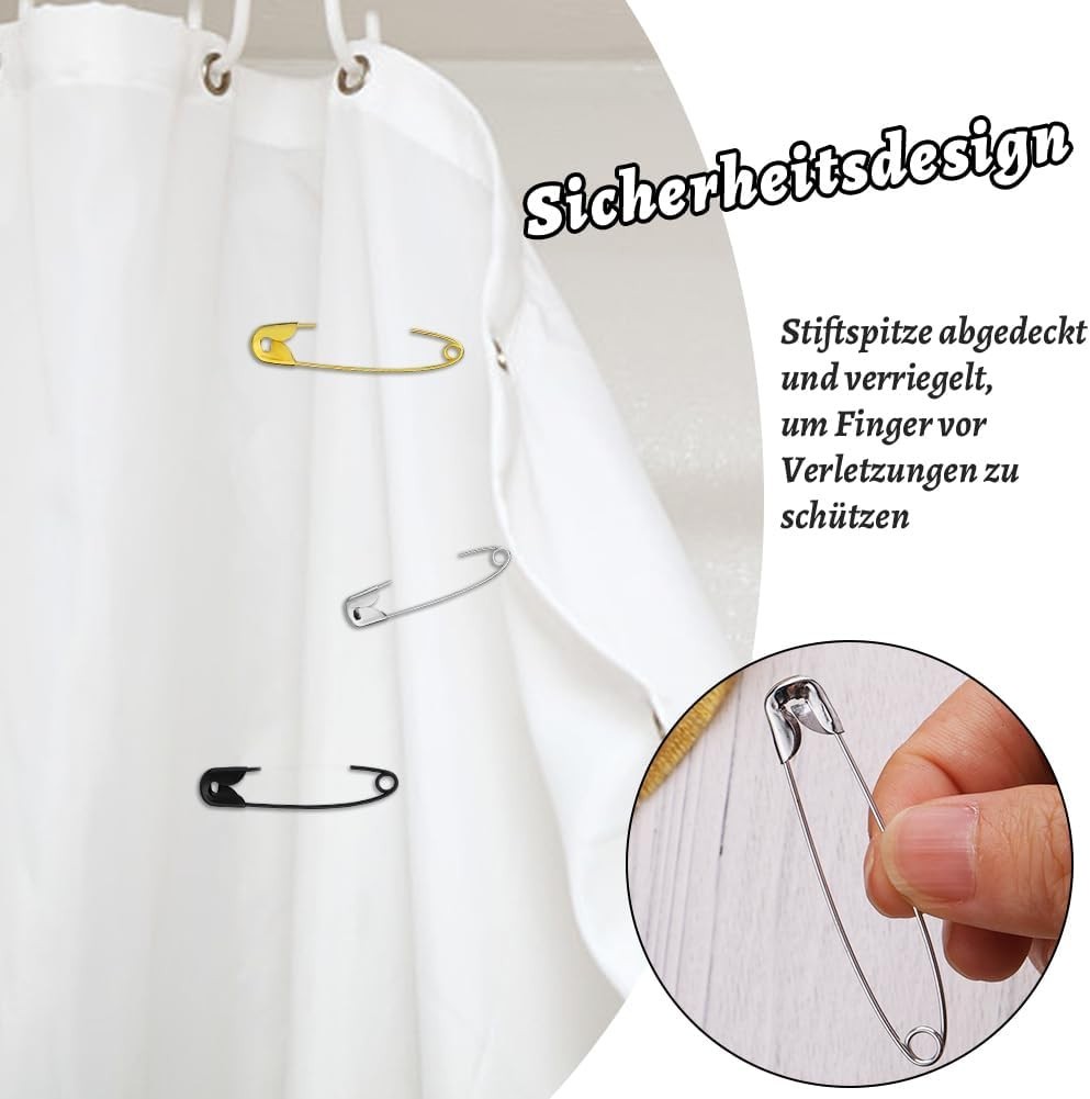 Safety Pins 50/100PCS Assorted Sizes Silver Pins Bulk – Small & Large Heavy Duty