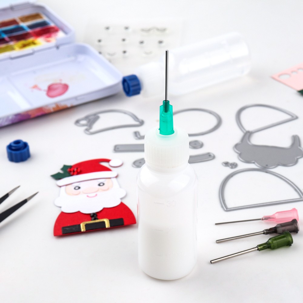 30ml Empty Plastic Squeezable Dropper Bottles Fine Tip Glue Applicators Set