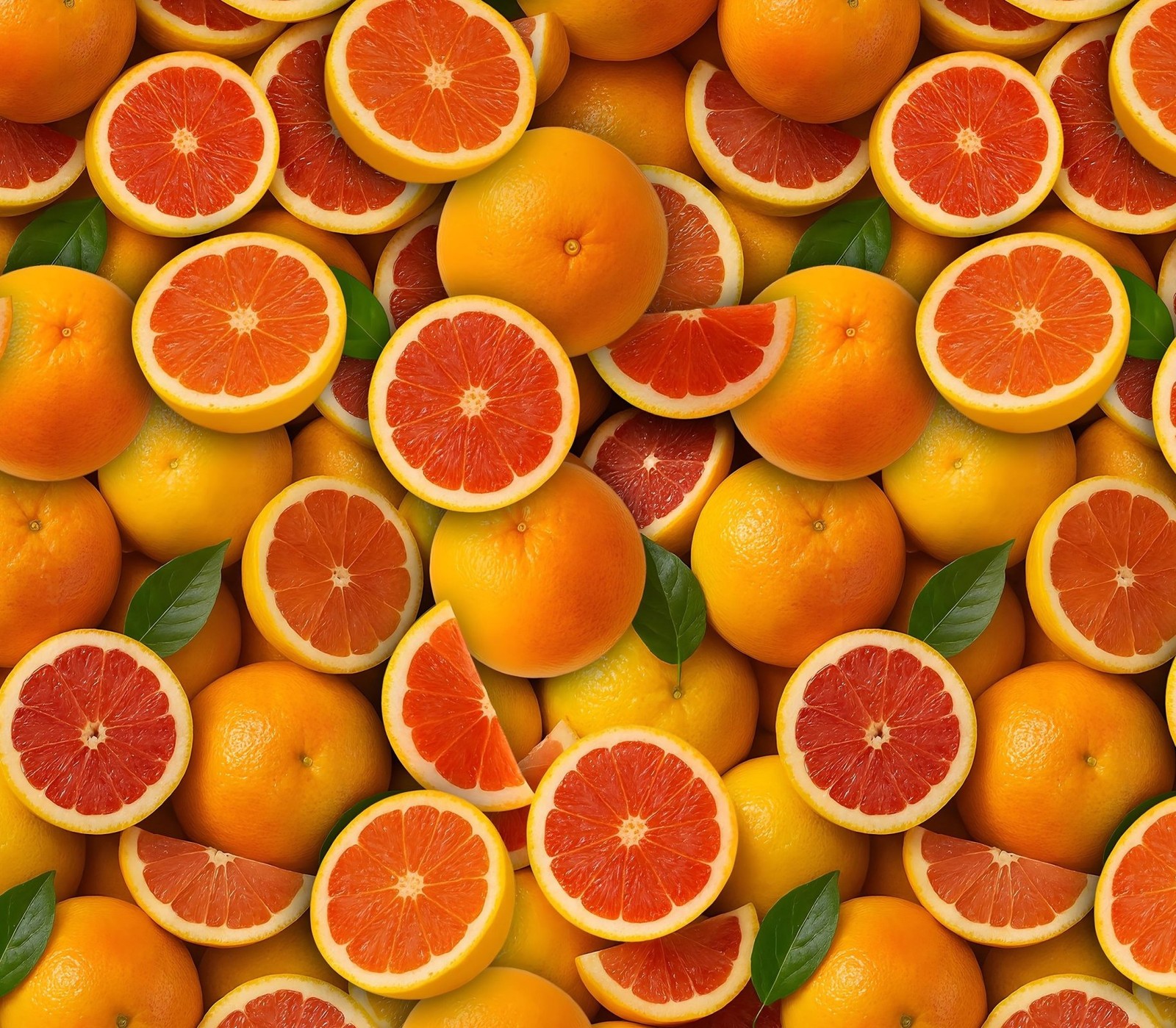 Food Fabric | Fruits & Veggies Packed Grapefruit | David Textiles YARD