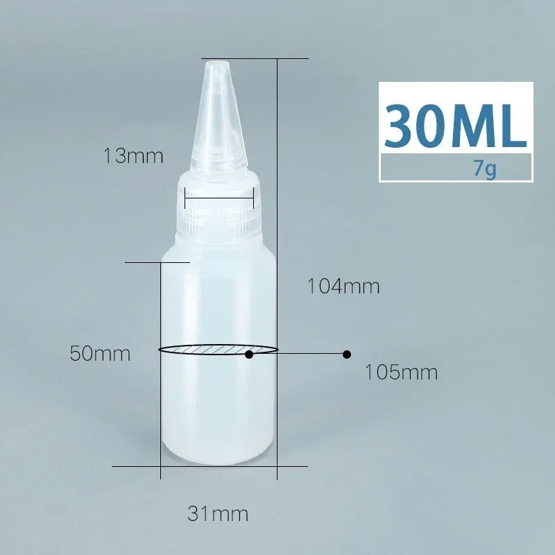 10Pcs 30-100ml Plastic Glue Bottles PE Squeeze Dropper Ink Oil Bottle
