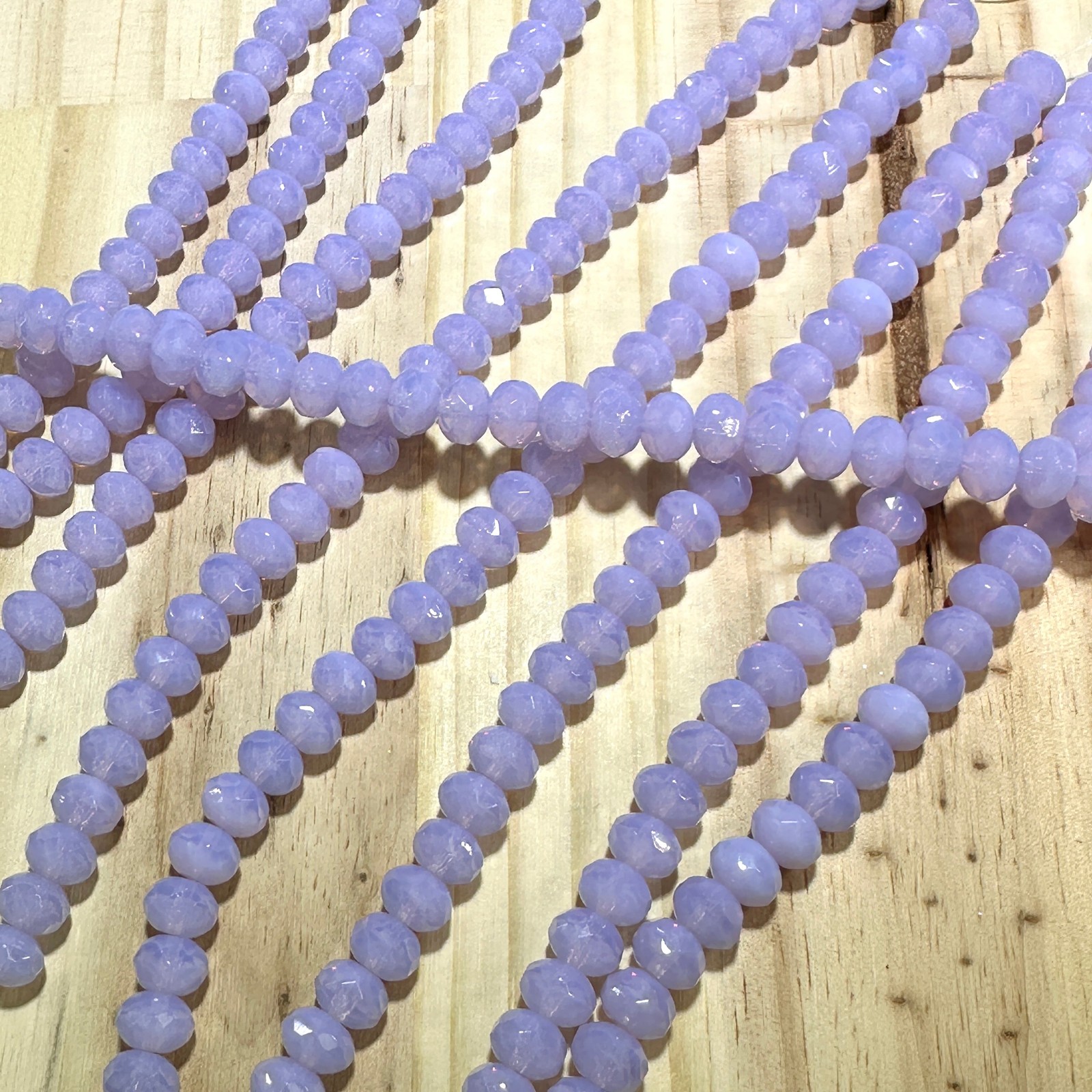 Czech Glass Rondelle Spacer Beads 6x9mm Violet Light Purple Opal donut 28pc J856