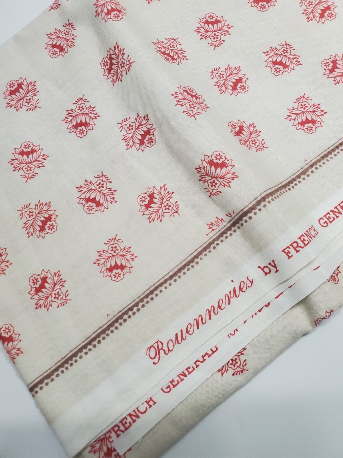 French General Rouenneries Floral Moda Red Reproduction Quilt FAT OOP QUARTER