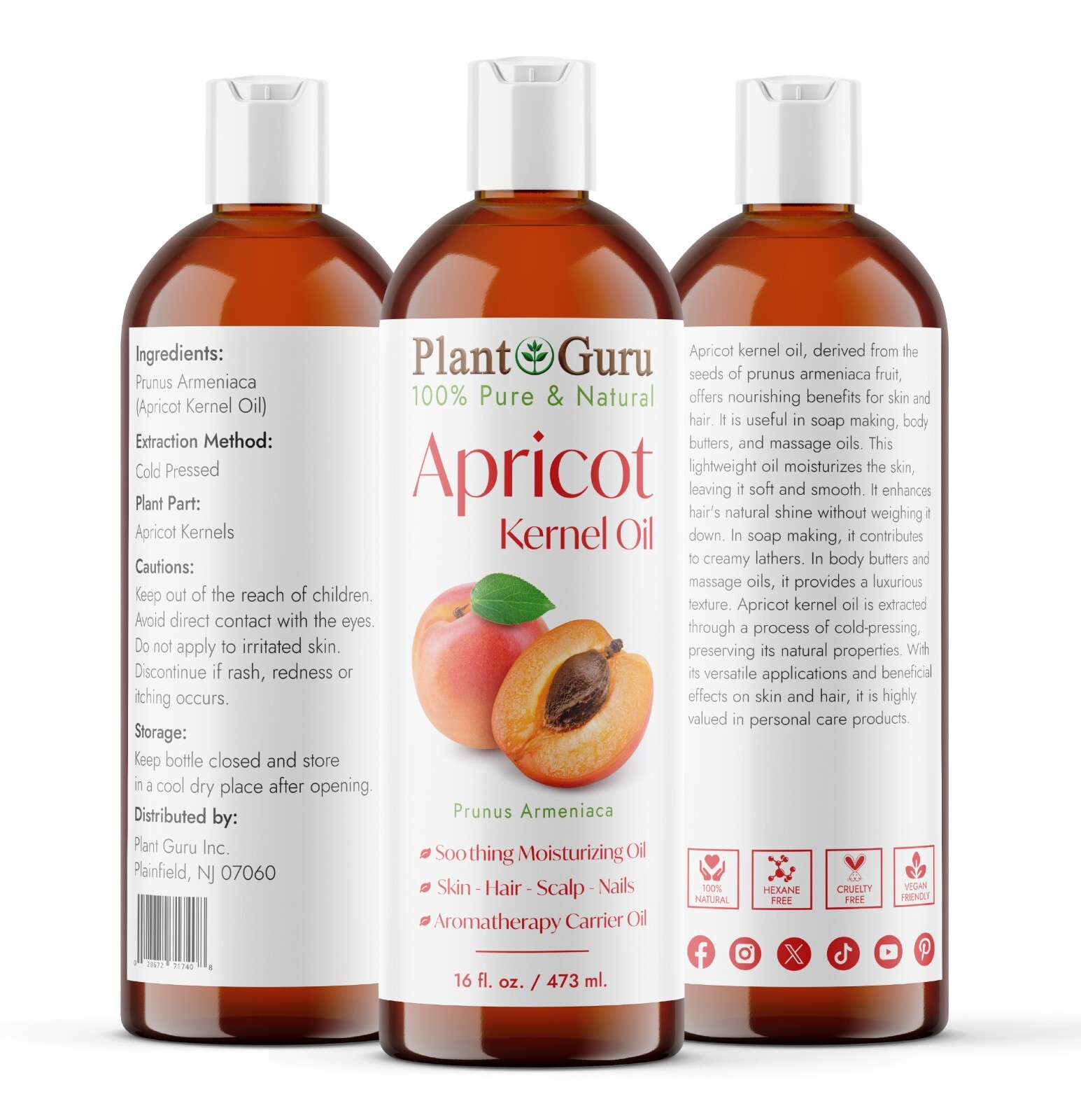 Apricot Kernel Oil Cold Pressed Carrier 100% Pure Natural Bulk
