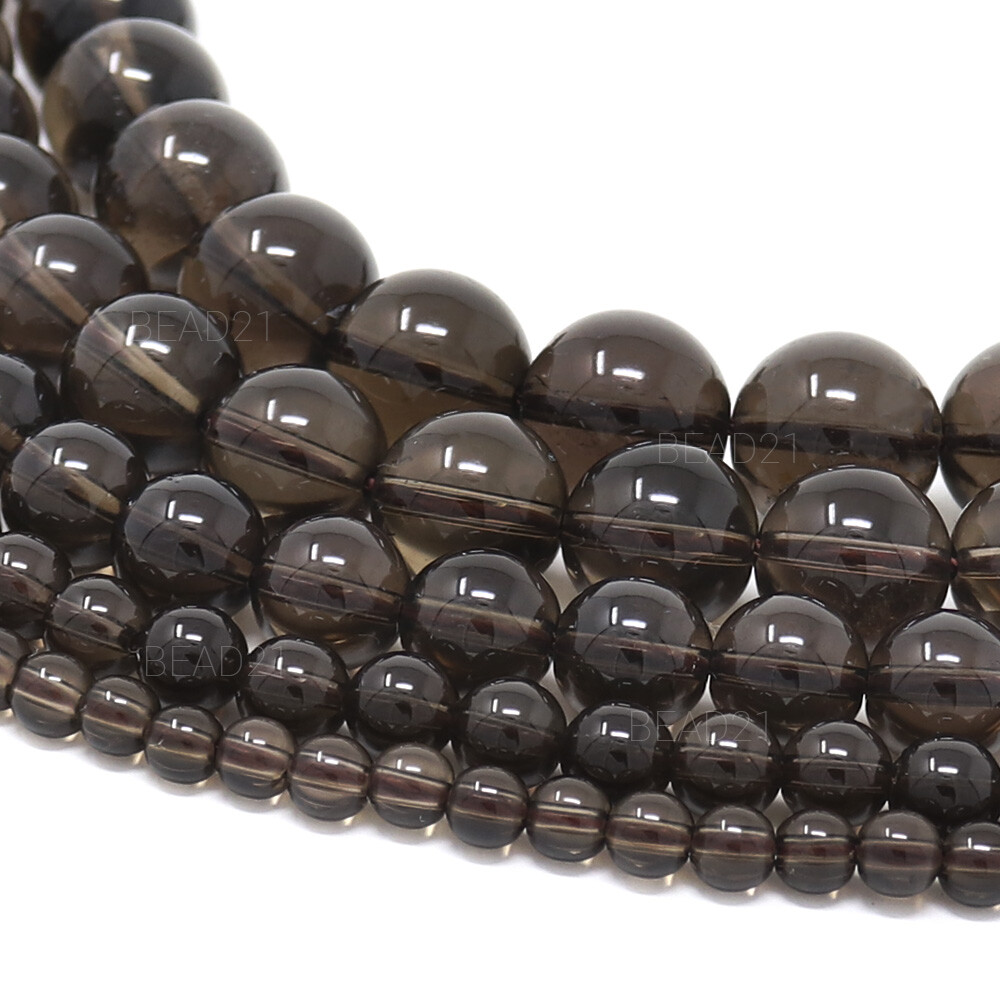 Smoky Quartz Beads Round 4mm 6mm 8mm 10mm 12mm 15.5″ Strand