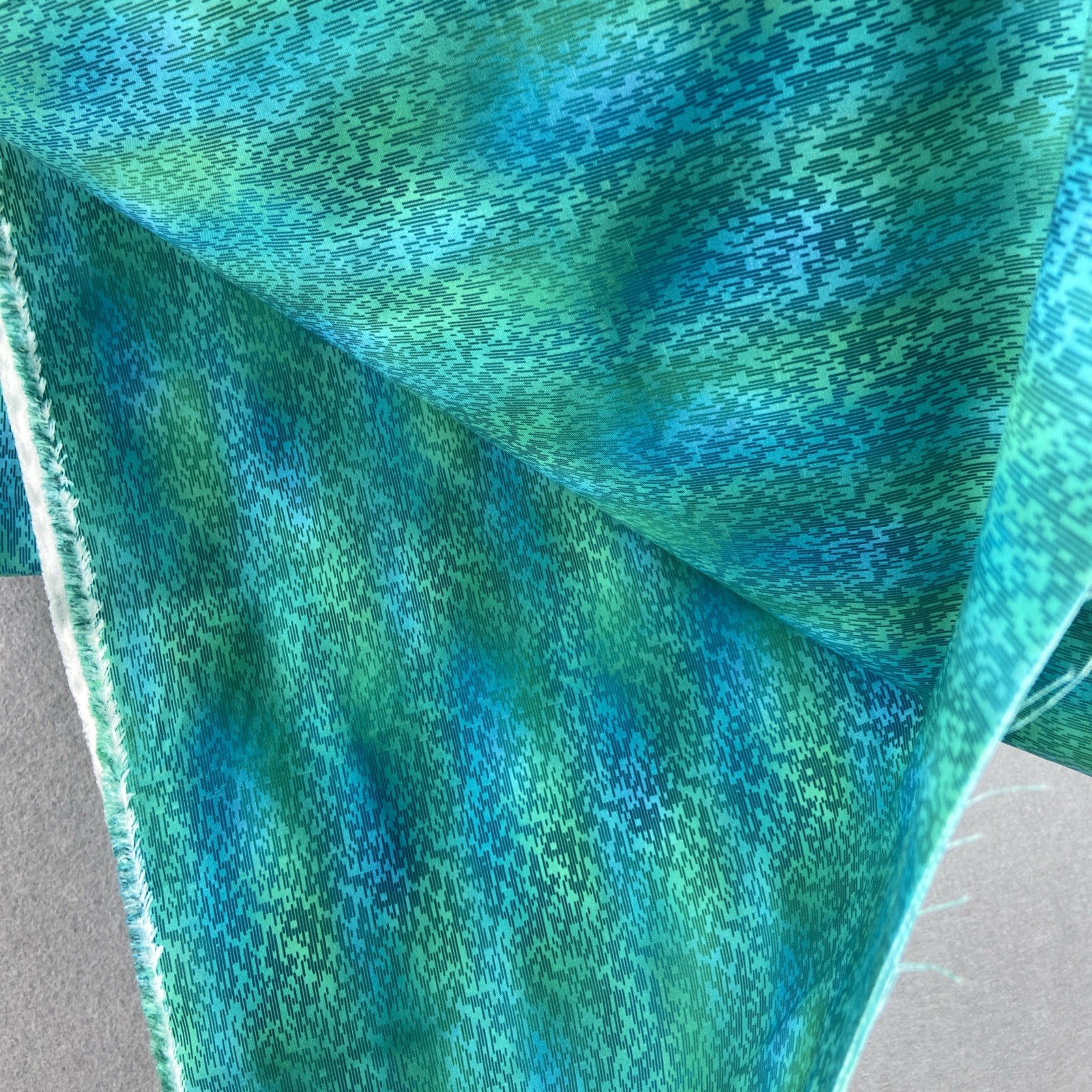 In The Beginning A Groovy Garden Fabric by Jason Yenter Teal Green Abstract 2yds