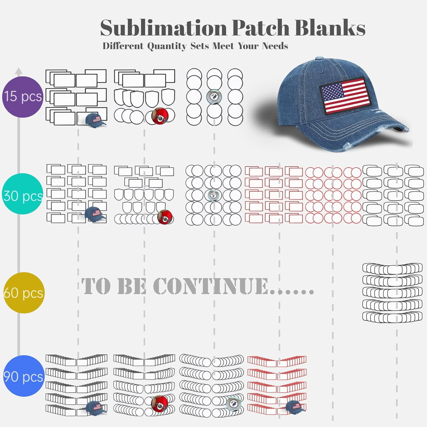 30 Pcs Sublimation Patches – Iron on Blank Patches for DIY Crafts Hats Caps Back