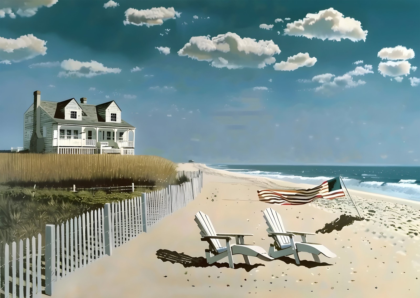 Coastal Beach House Wall Art Poster – Serene Seaside Decor Home Decor