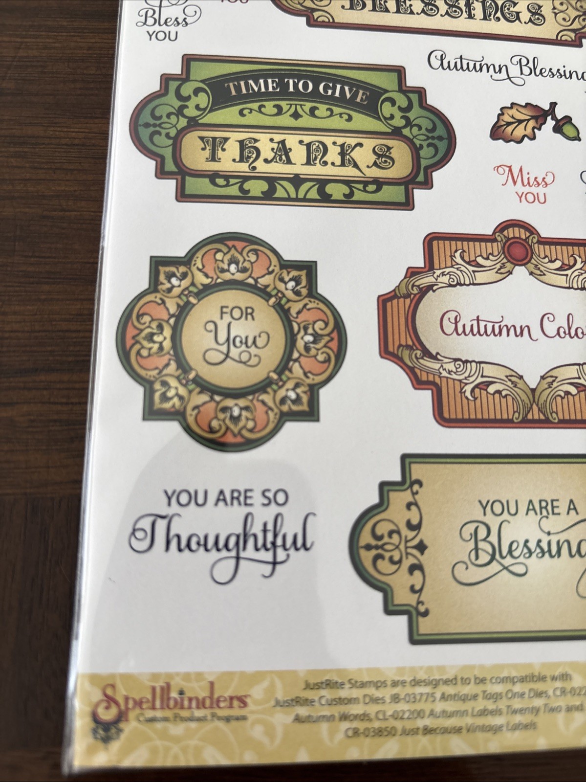 justrite stamp Clear Antique Autumn Tags One