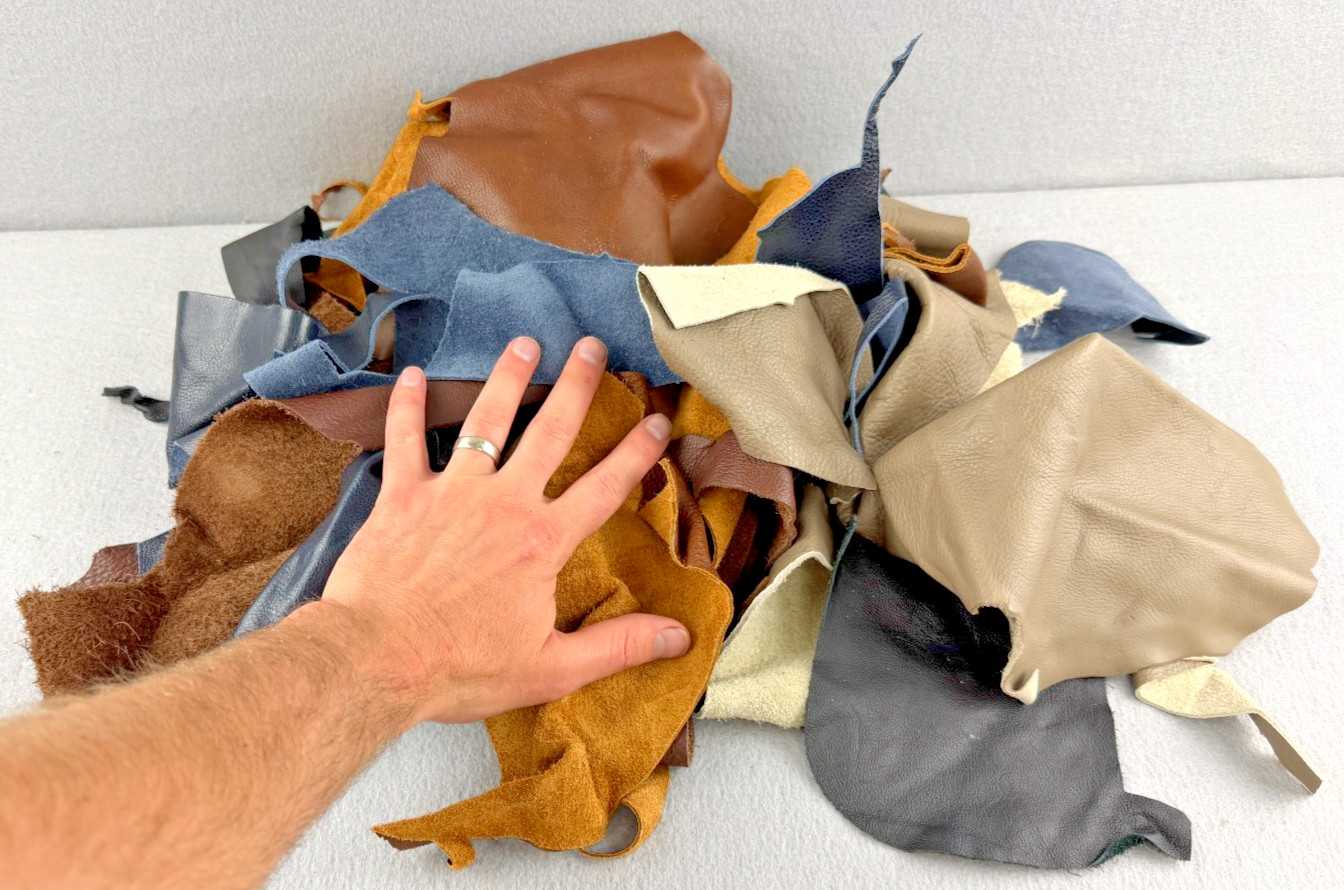Leather Scraps 2 Pounds Genuine Remnants Cut Offs Mixed Colors Craft Upholstery